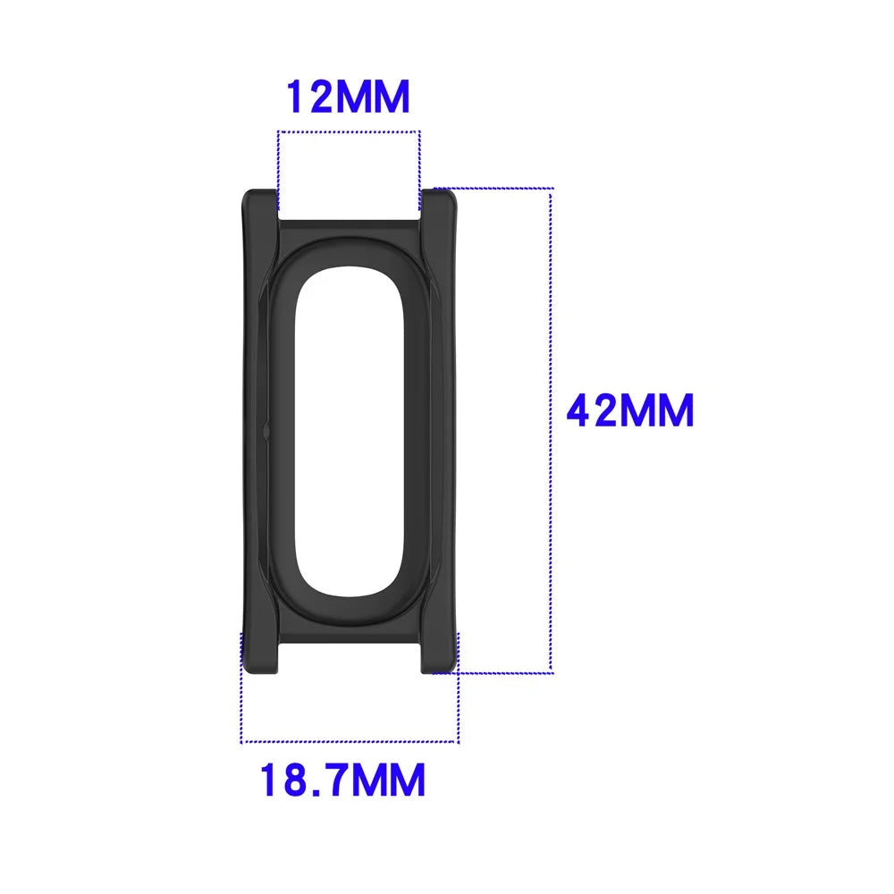 For Google Fitbit Air Watch Case 12mm Inner Diameter PC Protective Shell Cover - Glossy Black - 3