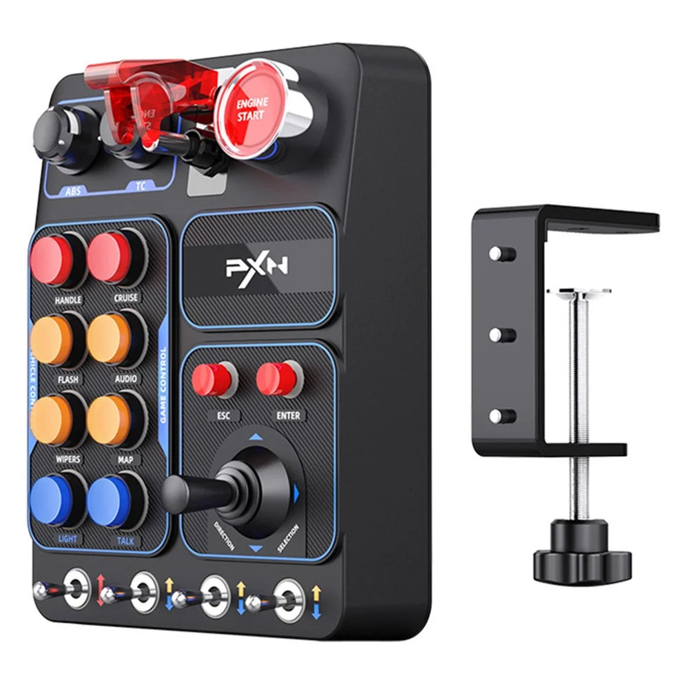 PXN CB1 Racing Simulator Control Box 30 Programmable Buttons RGB Lights for PC Gaming - Black - 1