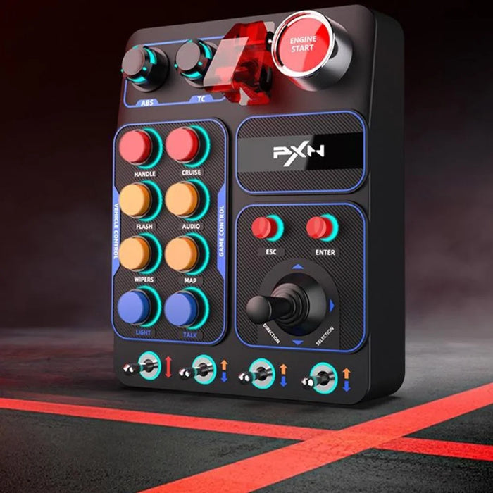PXN CB1 Racing Simulator Control Box 30 Programmable Buttons RGB Lights for PC Gaming - Black - 2