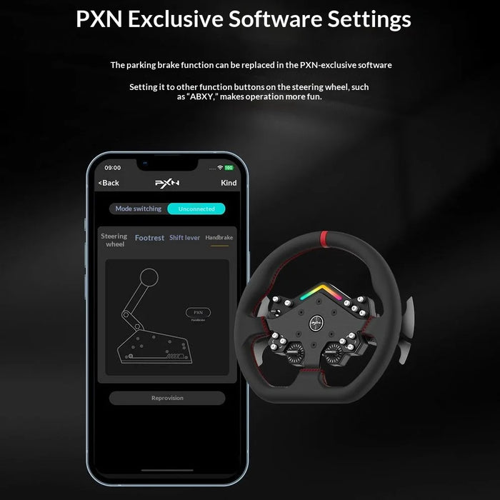 PXN HBS Handbrake Simulator Aluminum Alloy Racing Game Steering Wheel for PC Computer - Black - 5