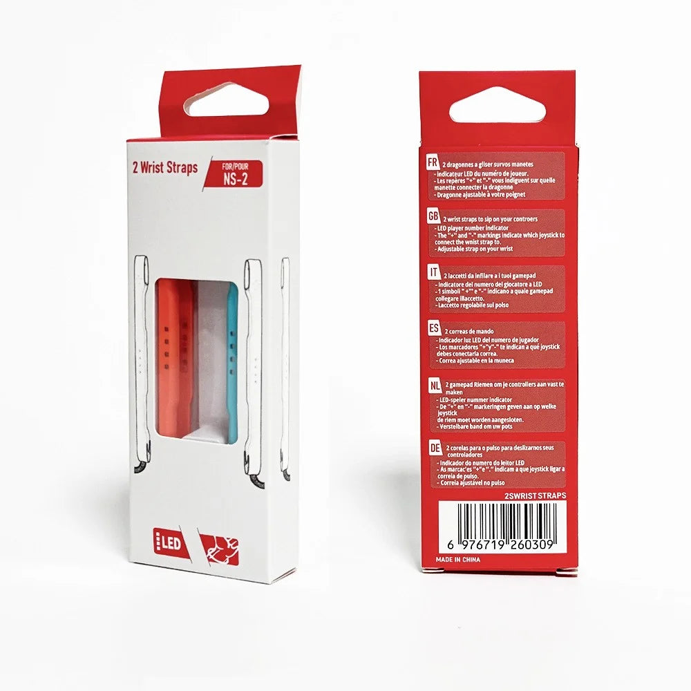2Pcs Wrist Straps for Nintendo Switch Joy-Con 2 Adjustable Anti-slip Anti-loss Lanyard - Red+Blue - 7