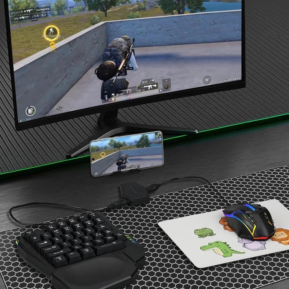 KTR01 5 in 1 Mobile Game Combo Pack Phone Keyboard Mouse Converter Set for PUBG Gaming - Black - 2