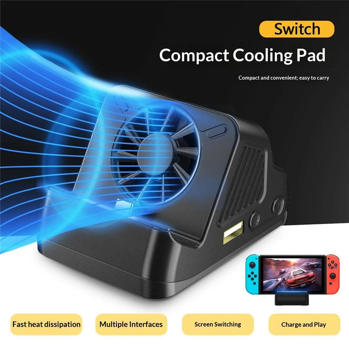 SND-493 For Nintendo Switch  /  OLED Multi-function HD TV Converter Dock with USB Ports 3 in 1 Cooling Stand - Black - 2