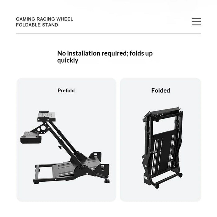 PXN A10 Folding Racing Wheel Stand Multi-Angle Adjustable Non-slip Gaming Cockpit for Home Simulator - Black - 3