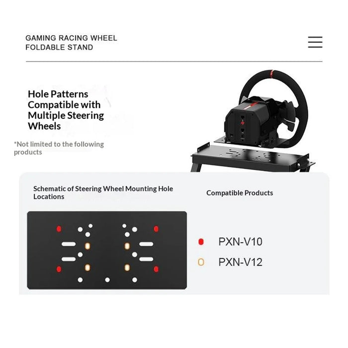 PXN A10 Folding Racing Wheel Stand Multi-Angle Adjustable Non-slip Gaming Cockpit for Home Simulator - Black - 5