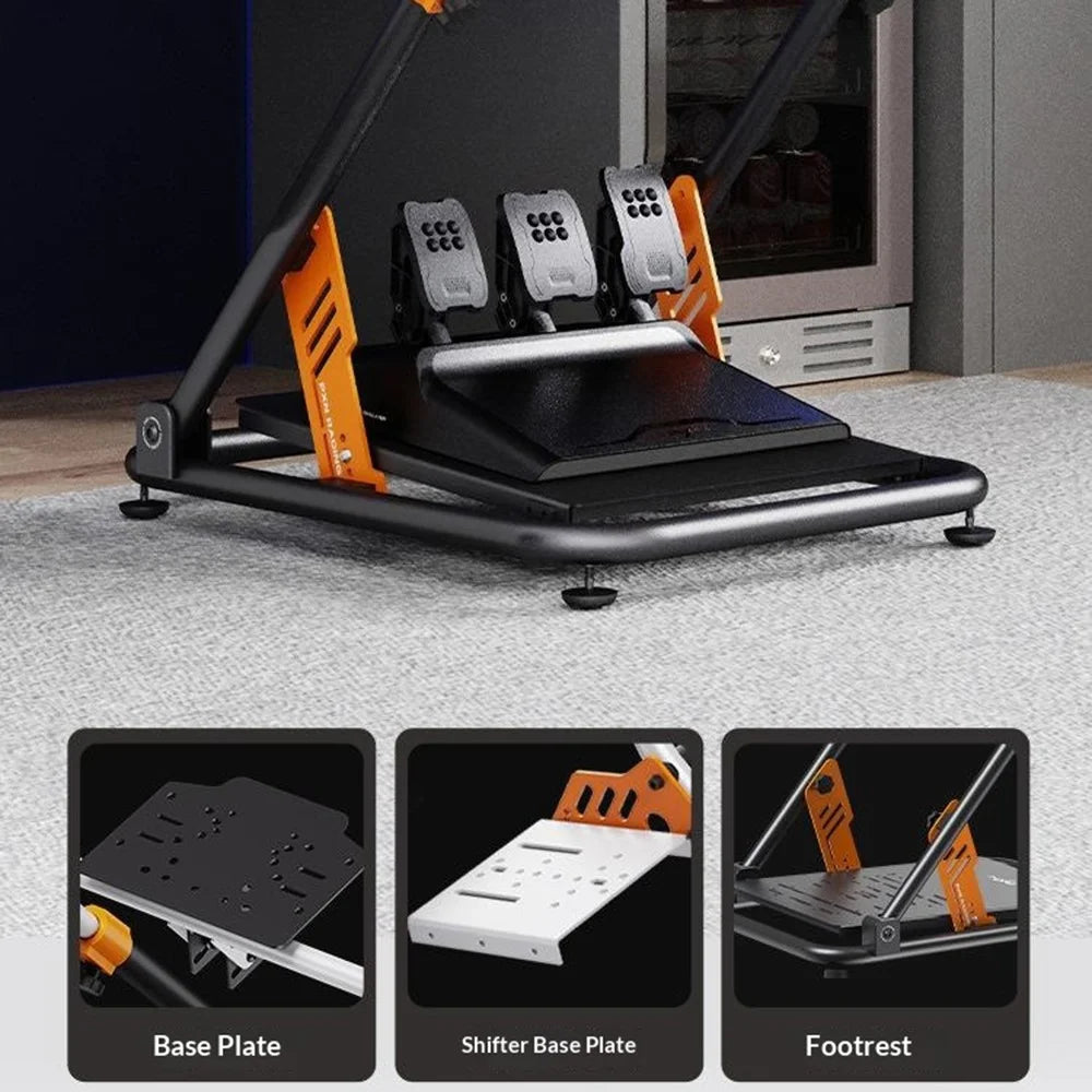 PXN A11 Foldable Racing Stand for PXN V10 / V12 / Logitech G29 / G920 / G923 Gaming Steering Wheel Support Shifter Pedal Mount - Black - 3