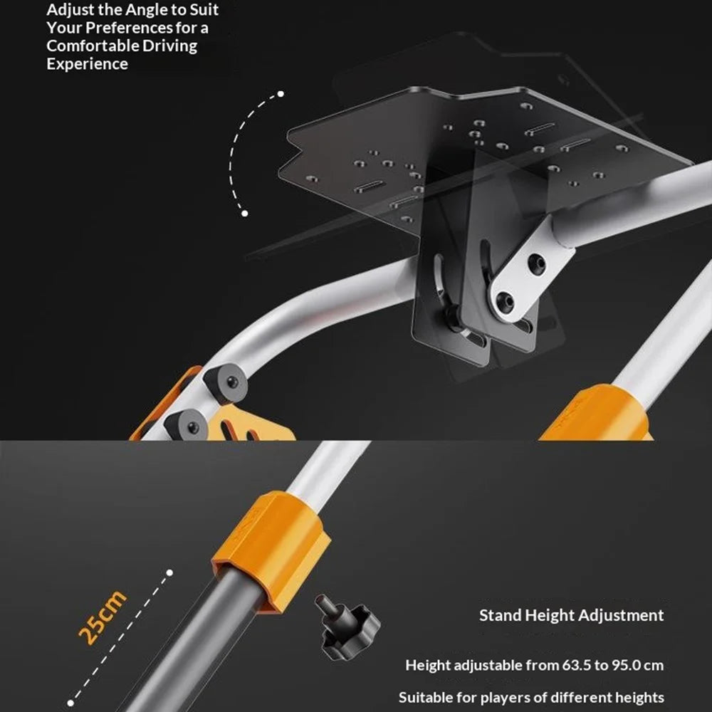 PXN A11 Foldable Racing Stand for PXN V10 / V12 / Logitech G29 / G920 / G923 Gaming Steering Wheel Support Shifter Pedal Mount - Black - 4