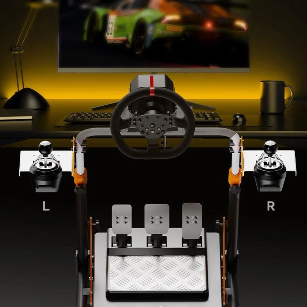 PXN A11 Foldable Racing Stand for PXN V10 / V12 / Logitech G29 / G920 / G923 Gaming Steering Wheel Support Shifter Pedal Mount - Black - 5