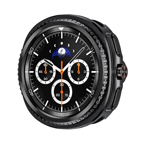 For Samsung Galaxy Watch8 Classic 46mm Zinc Alloy + PC Watch Case Rotating Bezel Protective Cover - Black - 1