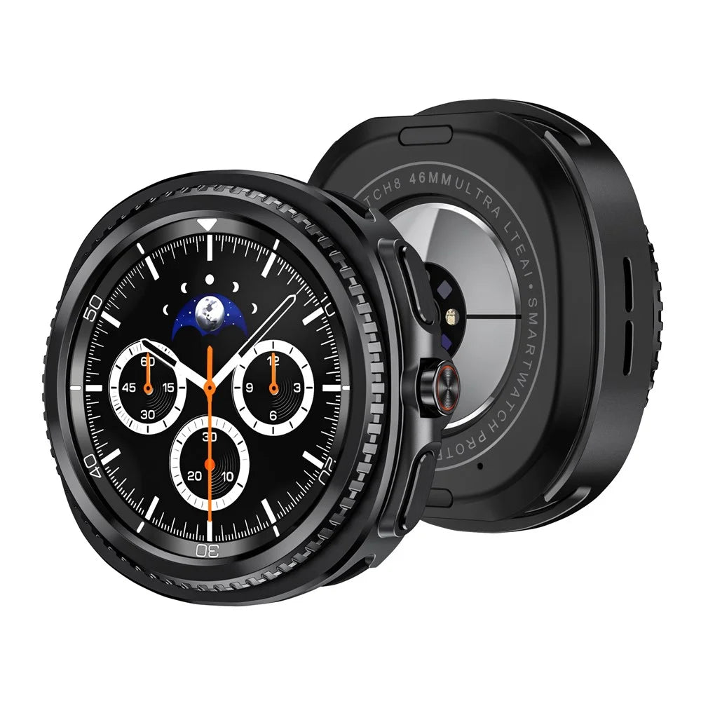 For Samsung Galaxy Watch8 Classic 46mm Zinc Alloy + PC Watch Case Rotating Bezel Protective Cover - Black - 4