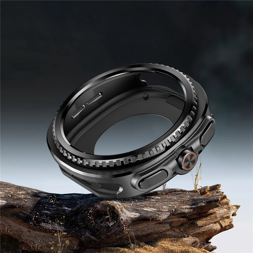 For Samsung Galaxy Watch8 Classic 46mm Zinc Alloy + PC Watch Case Rotating Bezel Protective Cover - Black - 5