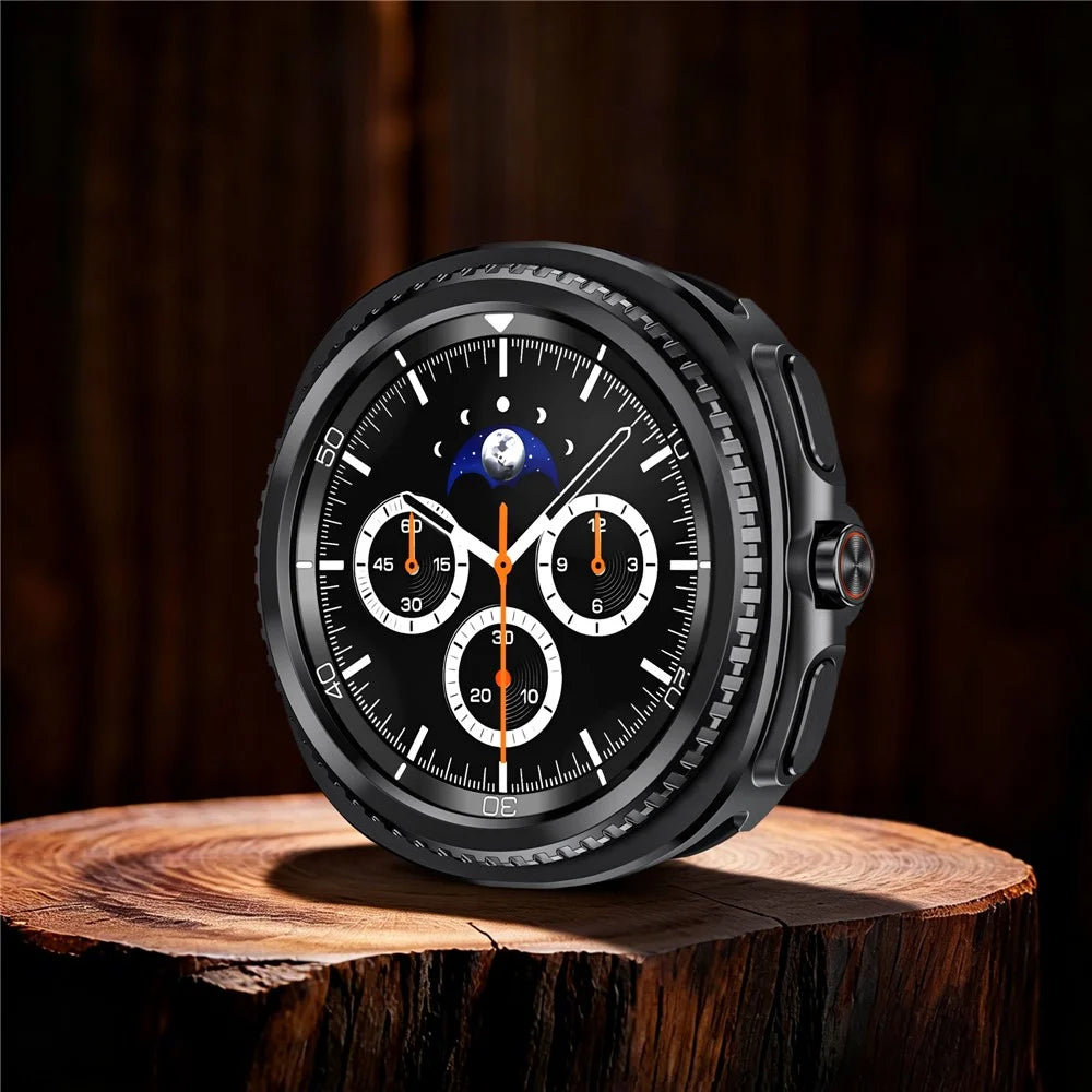 For Samsung Galaxy Watch8 Classic 46mm Zinc Alloy + PC Watch Case Rotating Bezel Protective Cover - Black - 6