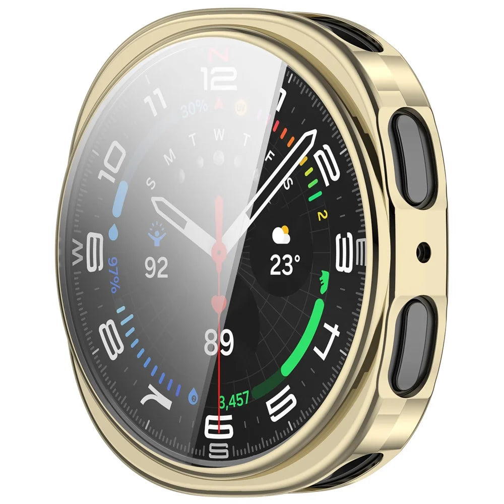 For Samsung Galaxy Watch9 40mm Electroplating TPU Protective Cover Watch Case with Screen Film - Light Gold - 2
