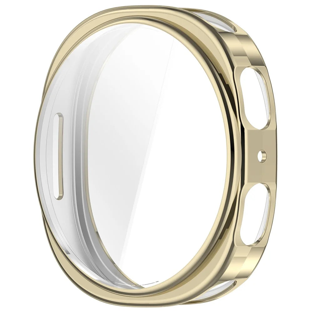 For Samsung Galaxy Watch9 40mm Electroplating TPU Protective Cover Watch Case with Screen Film - Light Gold - 4
