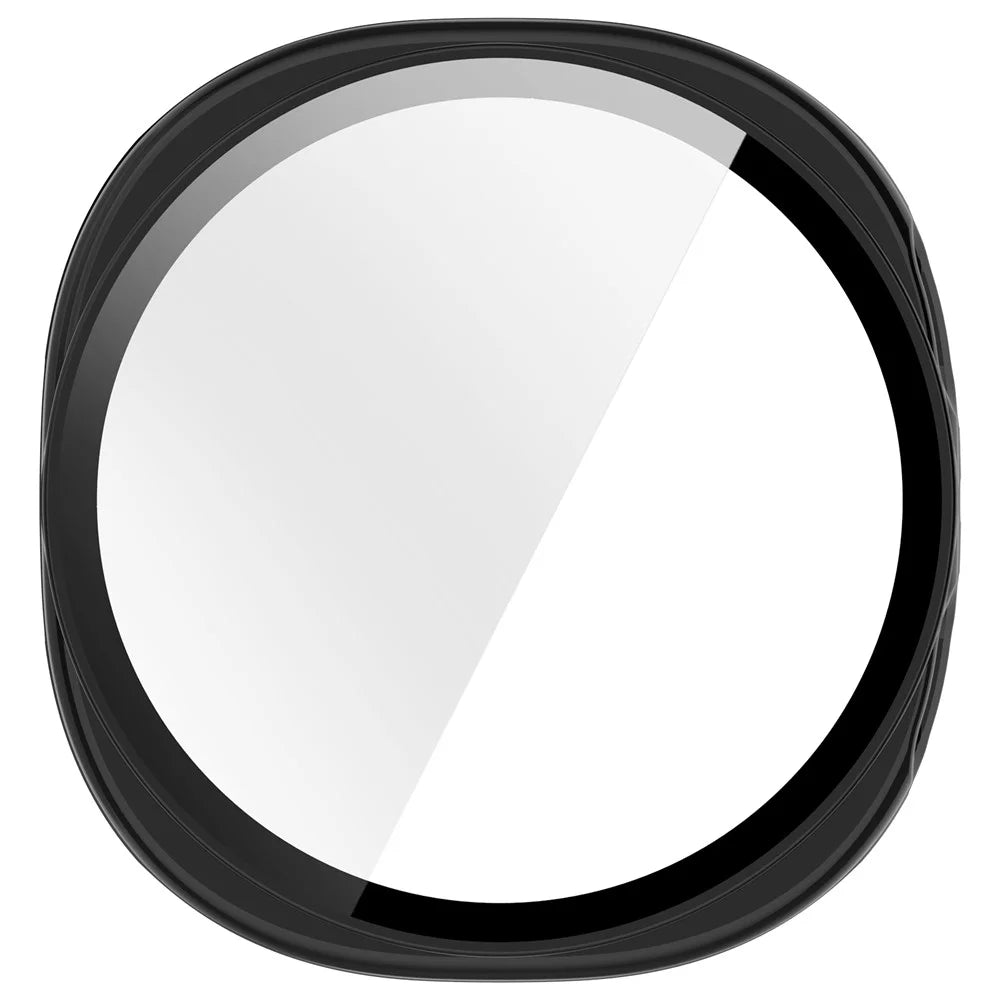 For Samsung Galaxy Watch9 44mm Watch Case with Tempered Glass Full Coverage Protection Watch Cover - Bright Black - 6