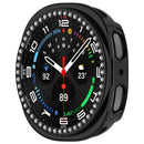 For Samsung Galaxy Watch9 44mm PC Watch Case Protective Cover with Rhinestone Decor - Black - 2