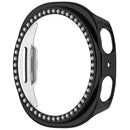 For Samsung Galaxy Watch9 44mm PC Watch Case Protective Cover with Rhinestone Decor - Black - 4