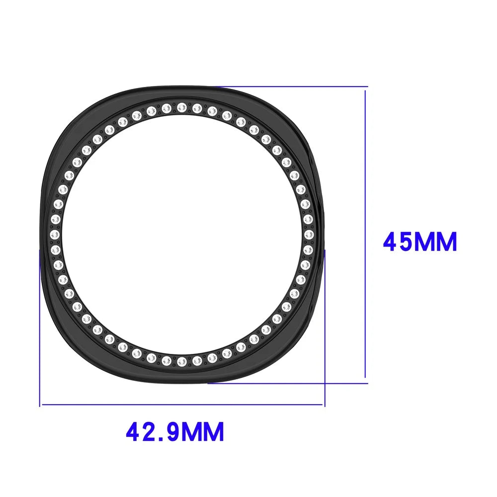 For Samsung Galaxy Watch9 40mm PC Watch Case Protective Cover with Rhinestone Decor - Black - 7