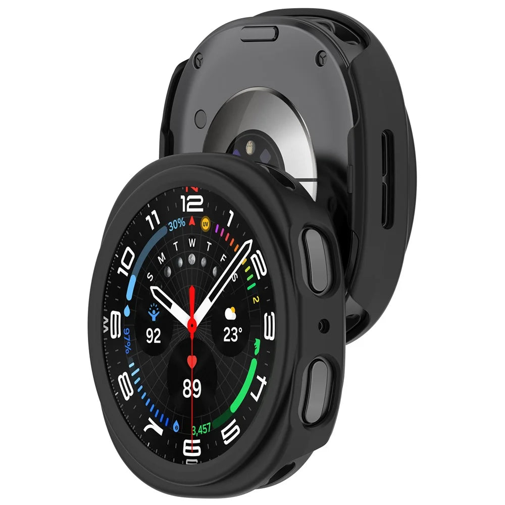 For Samsung Galaxy Watch9 40mm Half Coverage Hollow Out Protective Cover PC Watch Frame Case - Black - 3