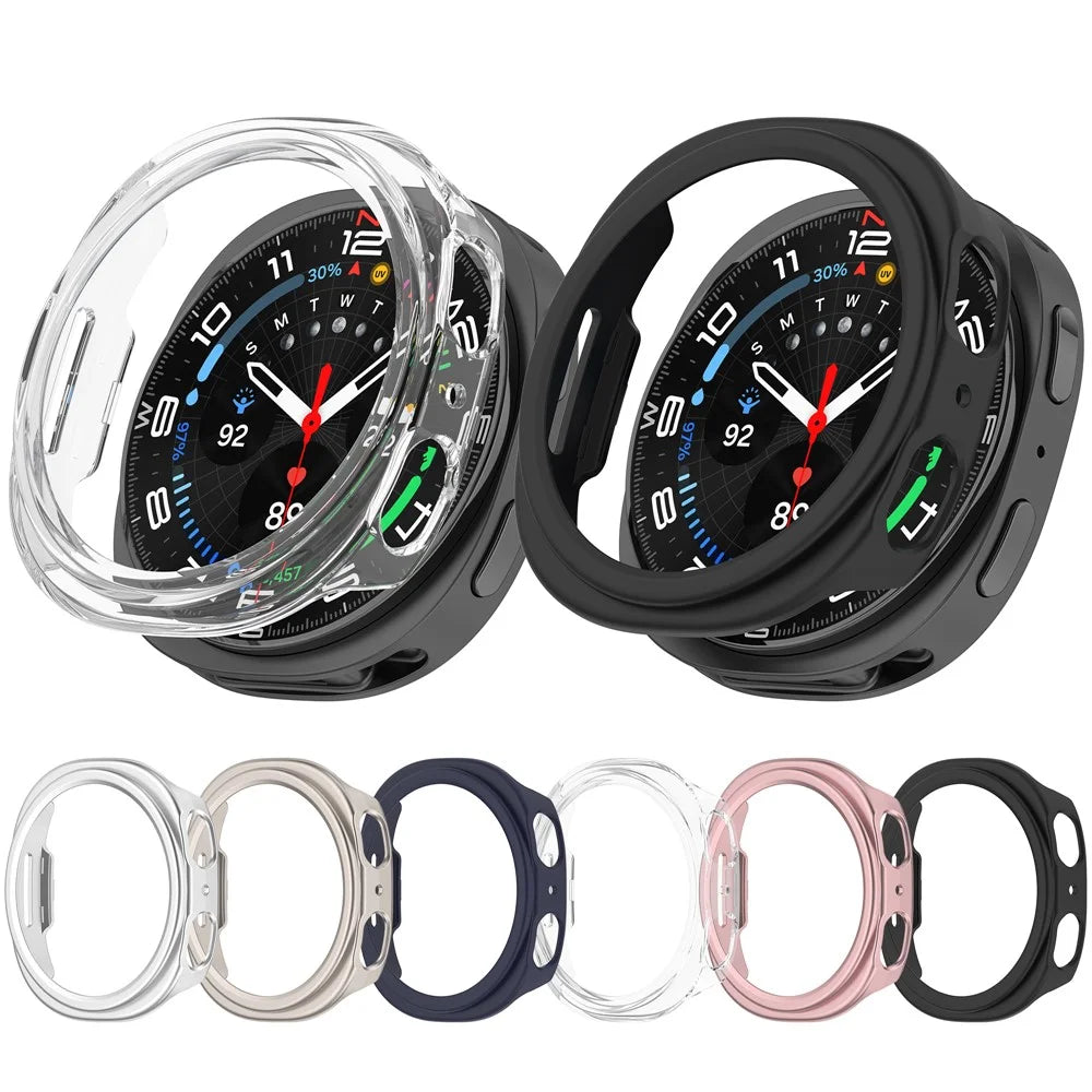 For Samsung Galaxy Watch9 40mm Half Coverage Hollow Out Protective Cover PC Watch Frame Case - Black - 7