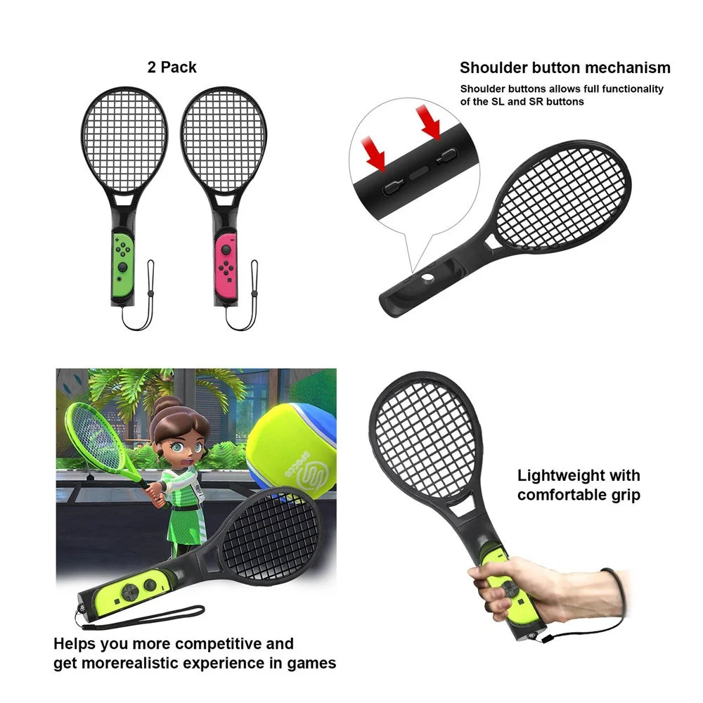 JYS NS236 For Nintendo Switch Joy-Con Controller Sports Racket Golf Club Sword Leg Strap Wrist Band 9 in 1 Game Accessories Set - 2