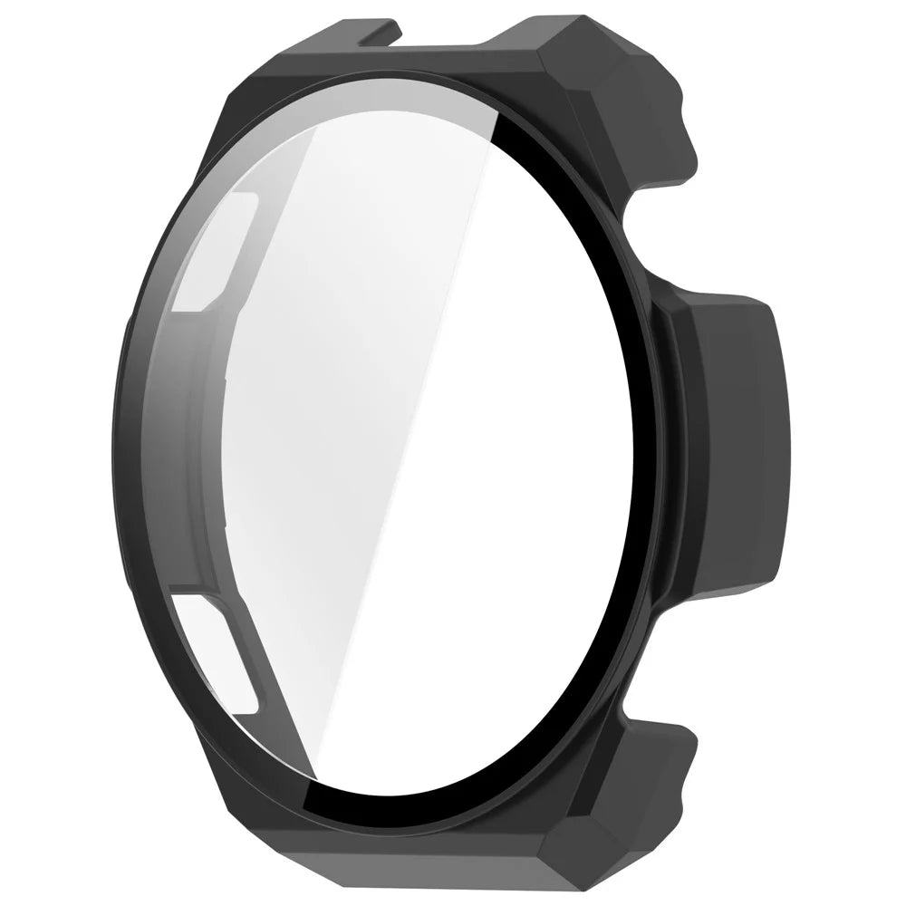For Huami Amazfit Balance 3 PC Watch Case with Tempered Glass Full Coverage Watch Cover - Matte Black - 4