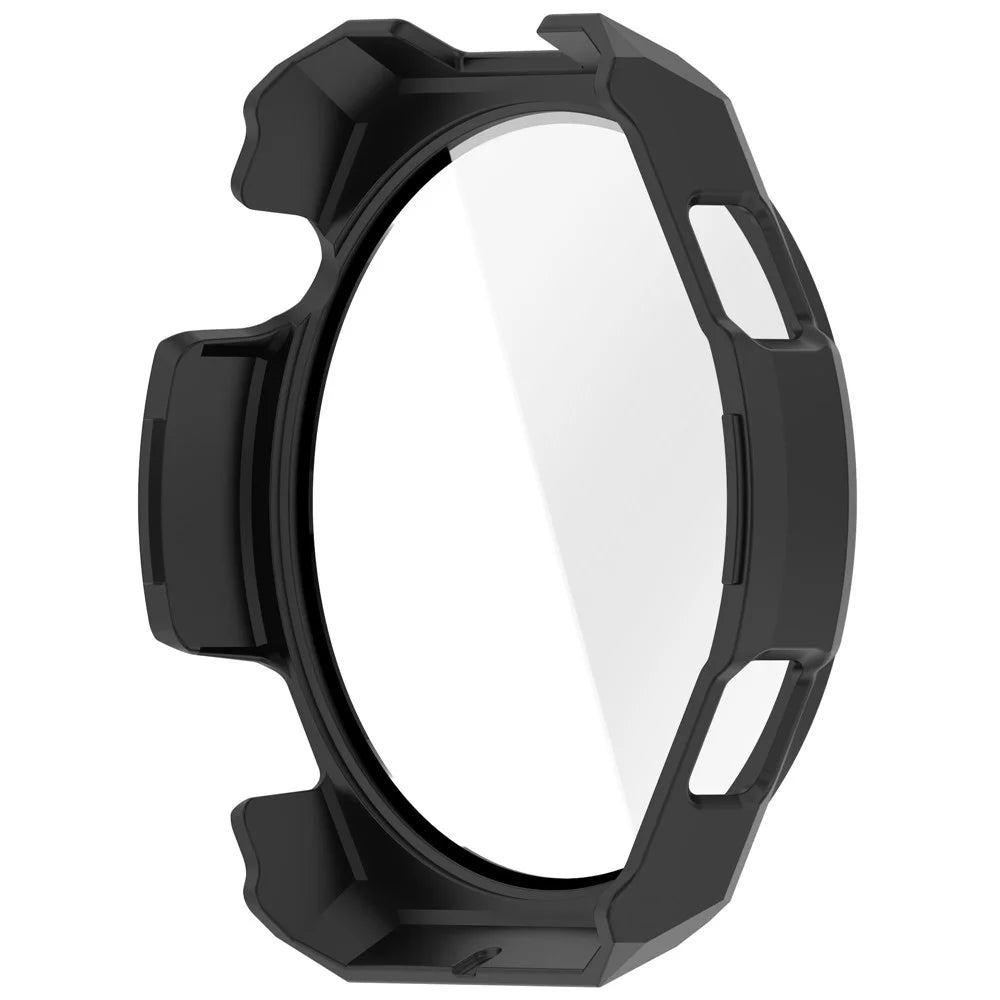 For Huami Amazfit Balance 3 PC Watch Case with Tempered Glass Full Coverage Watch Cover - Matte Black - 5