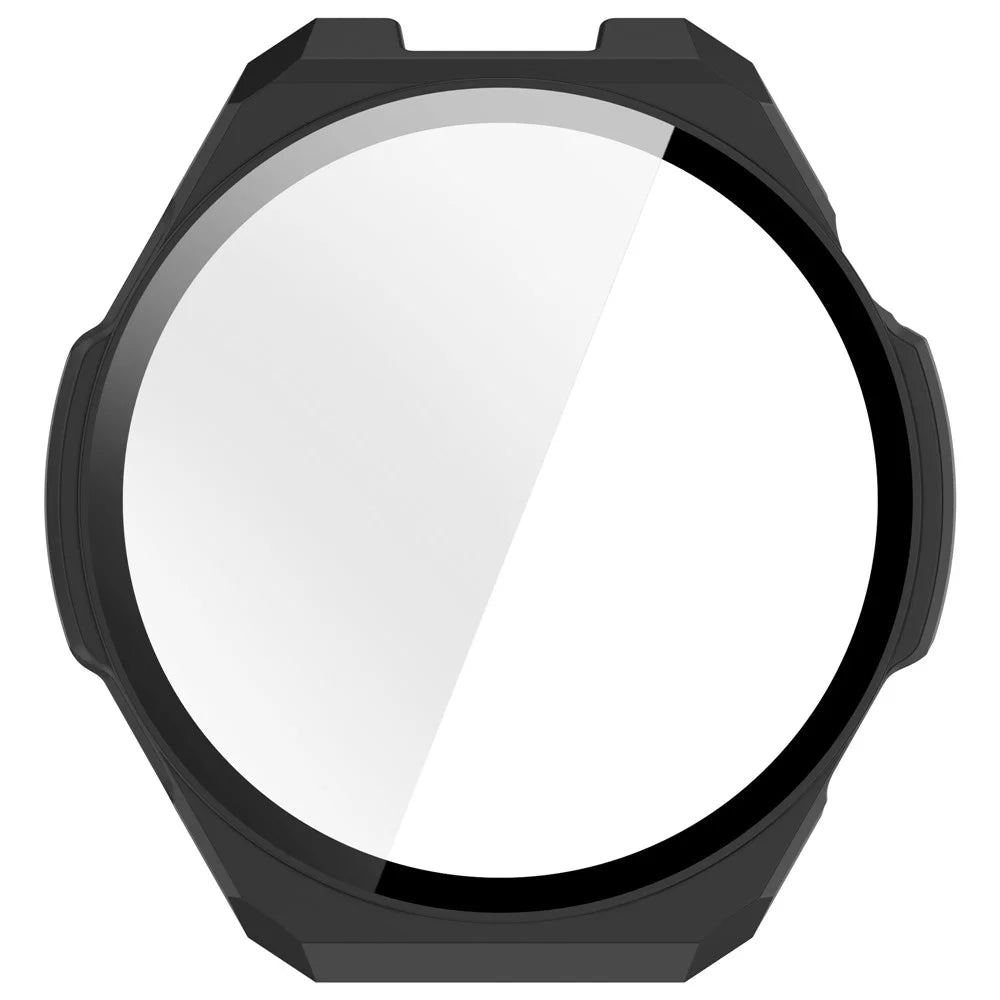 For Huami Amazfit Balance 3 PC Watch Case with Tempered Glass Full Coverage Watch Cover - Matte Black - 6