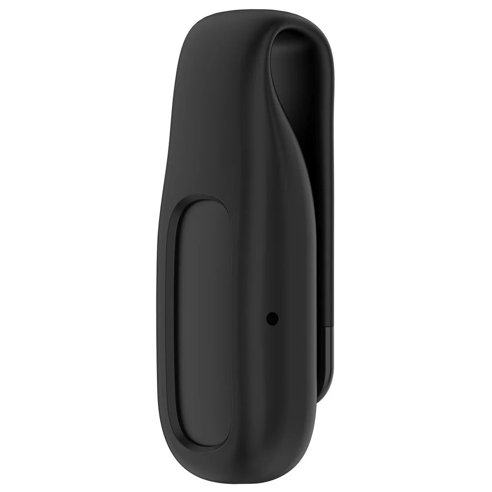 For Google Fitbit Air Silicone Case Clip-on Holder Soft Protective Cover with Metal Clasp - Black - 2