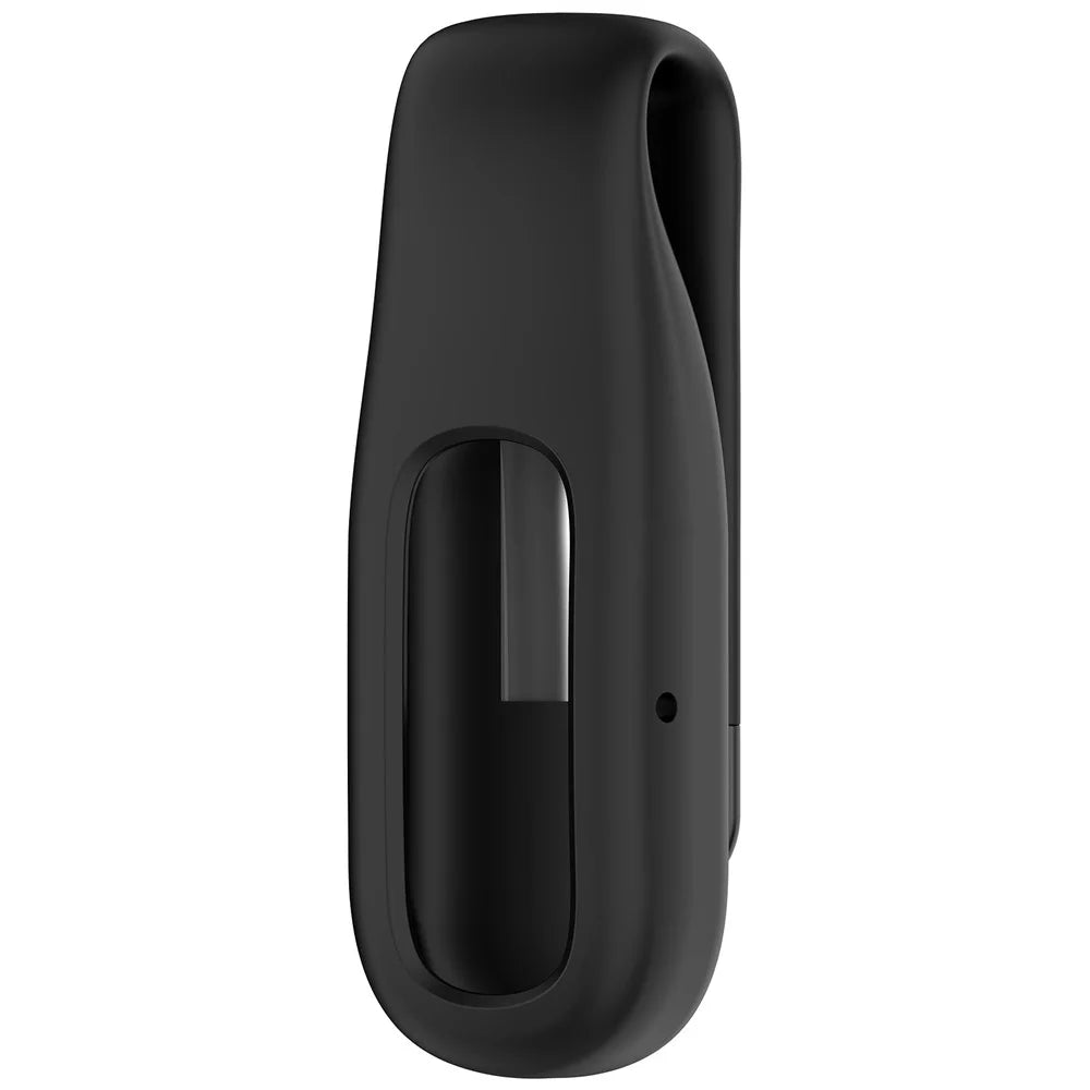 For Google Fitbit Air Silicone Case Clip-on Holder Soft Protective Cover with Metal Clasp - Black - 4