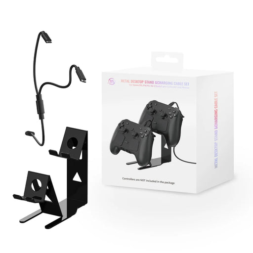 JYS SDM012 Gaming Controller Stand for Steam Controller/Nintendo Switch Pro/Sony PlayStation 5/4 Charging Station with Dual USB-C Cable - 1