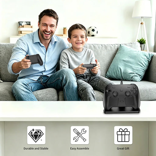 JYS SDM013 Desktop Stand for Steam Controller Anti-slip Holder Dock Space Saving Stable Base - Black - 2