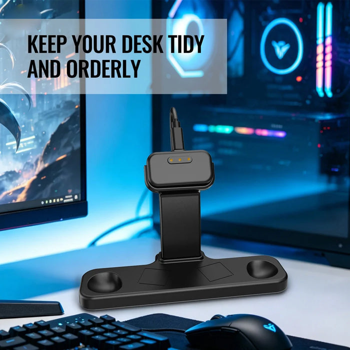 JYS SDM013 Desktop Stand for Steam Controller Anti-slip Holder Dock Space Saving Stable Base - Black - 3