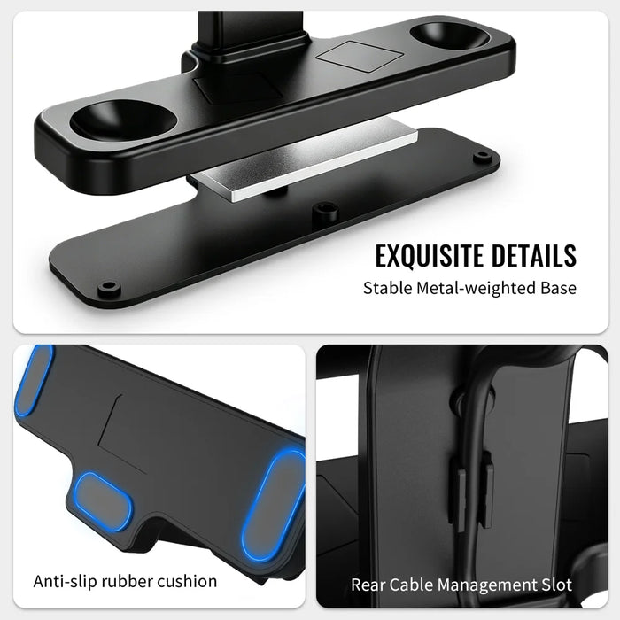 JYS SDM013 Desktop Stand for Steam Controller Anti-slip Holder Dock Space Saving Stable Base - Black - 5