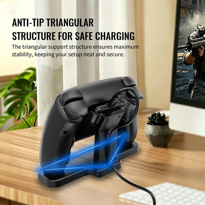 JYS SDM013 Desktop Stand for Steam Controller Anti-slip Holder Dock Space Saving Stable Base - Black - 7