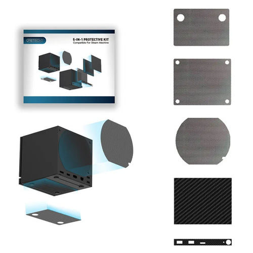 PGTECH GP-829 5Pcs/Set For Steam Machine Dust Filter Mesh + Carbon Fiber Sticker Protective Kit - 1