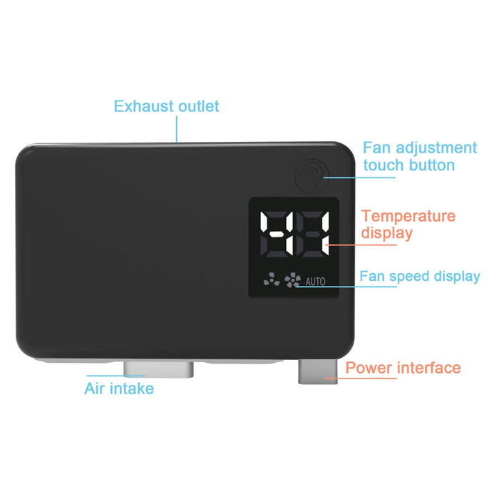 KJH KJH-NS2-568 For Nintendo Switch 2 Smart Cooling Fan LED Display 3-Speed Auto Temp Control - Black - 3
