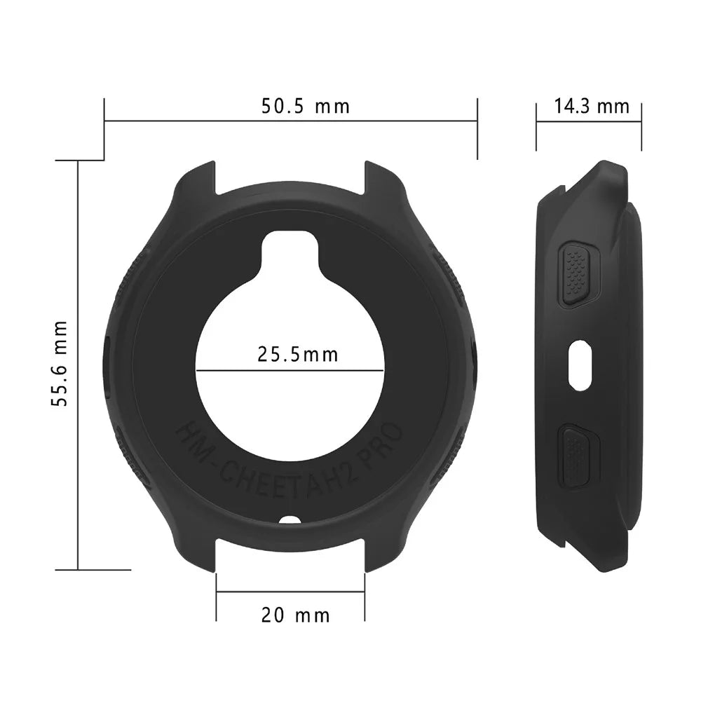 For Huami Amazfit Cheetah 2 Pro Protective Case Silicone Anti Scratch Watch Cover - Black - 4