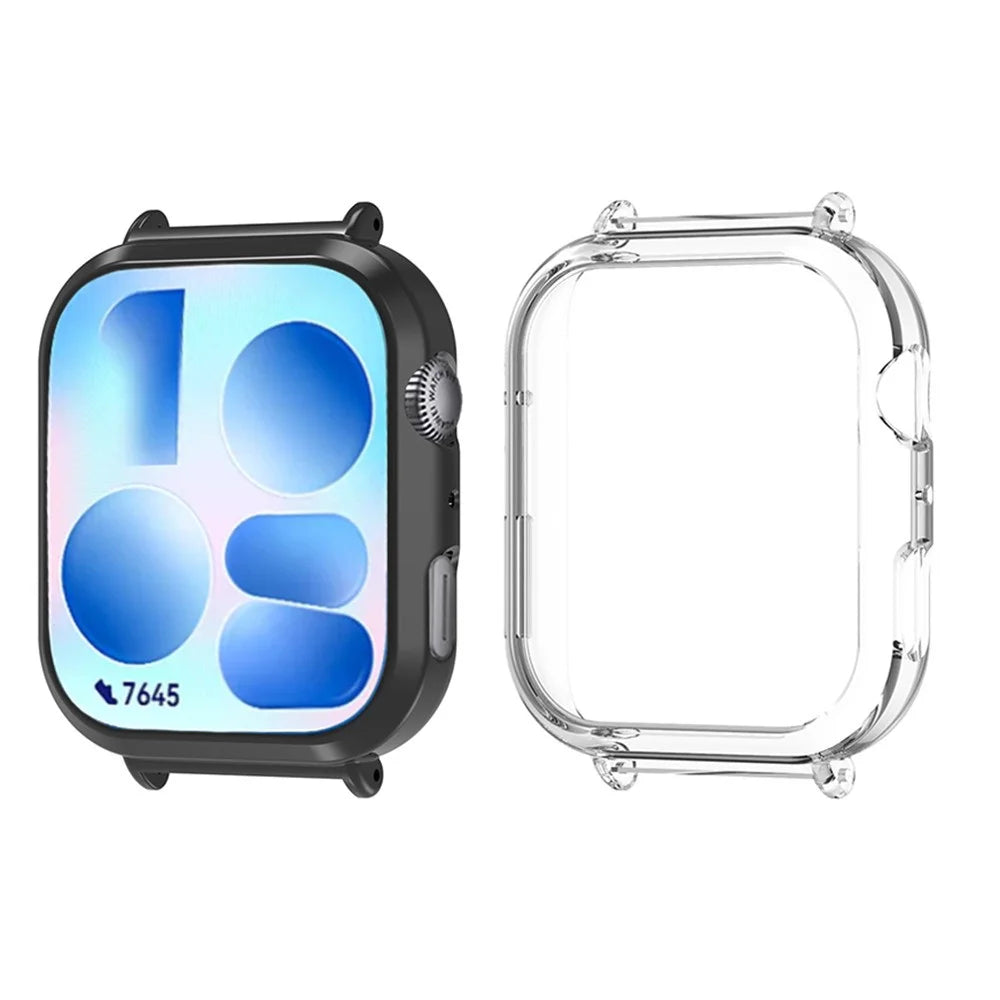 For Huawei Watch Fit 5 Watch Case Hollow PC Watch Protective Cover - Black - 5