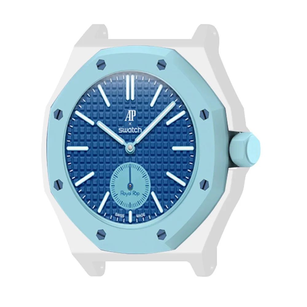For Swatch Royal Pop Case 22mm Strap Interface PC Watch Protective Cover - White - 4