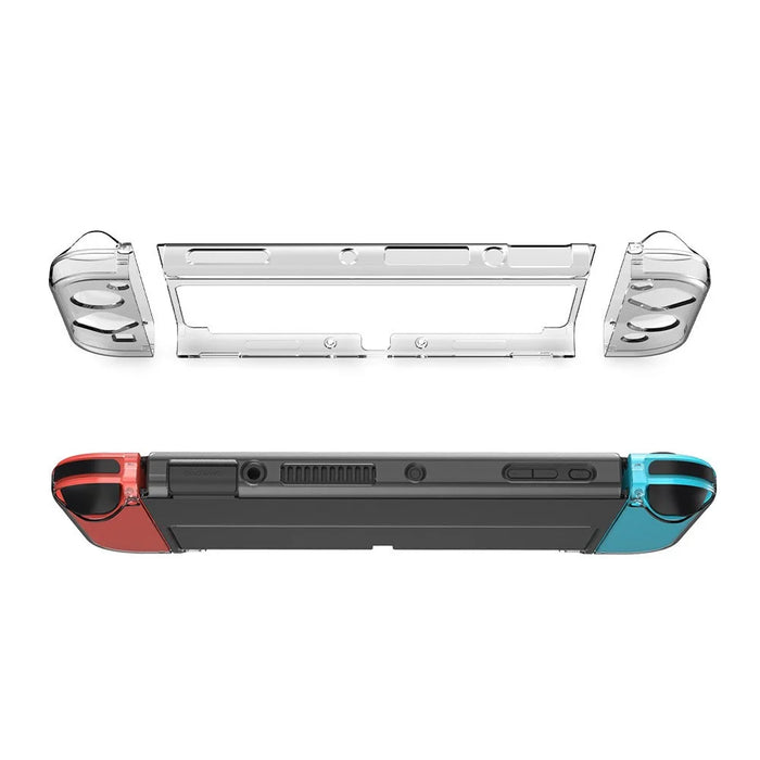 DOBE TNS-1133B 3-in-1 Detachable PC Transparent Protective Case Drop-proof Shell for Nintendo Switch OLED Left/Right Handles Host - 6