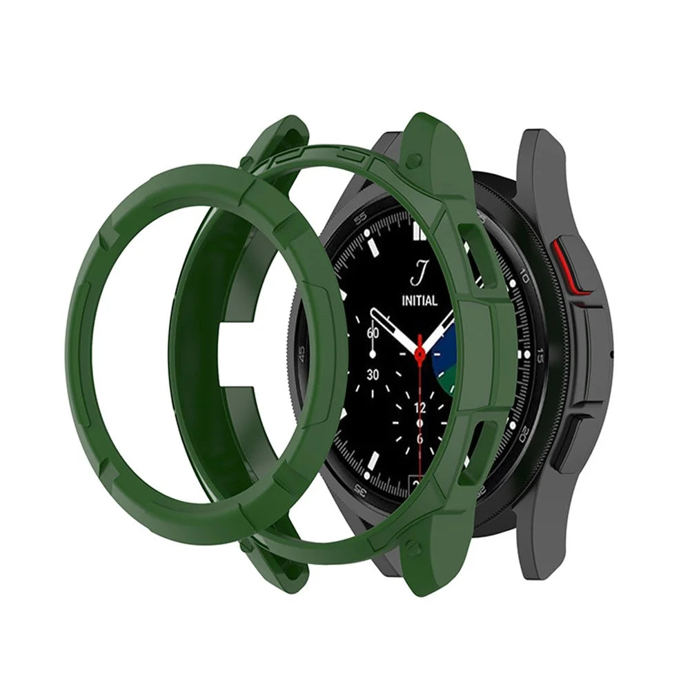 Smart Watch Protective Frame Case with Rotatable Bezel Ring for Samsung Galaxy Watch4 Classic 46mm - Green - 4