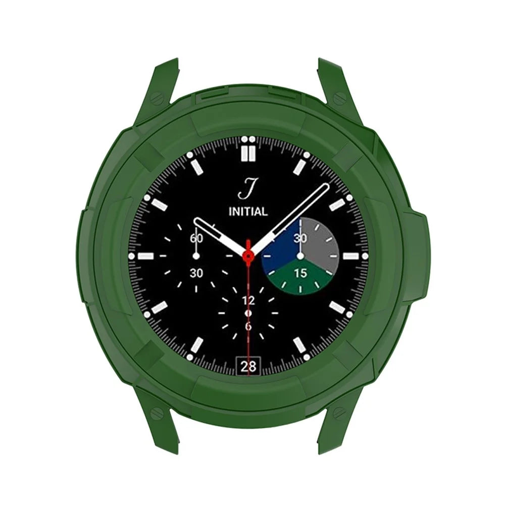 Smart Watch Protective Frame Case with Rotatable Bezel Ring for Samsung Galaxy Watch4 Classic 46mm - Green - 6