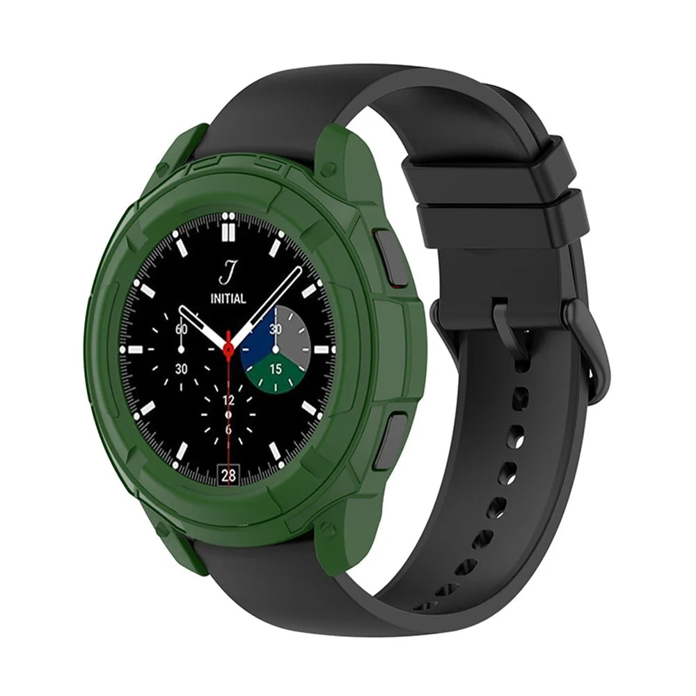 Smart Watch Protective Frame Case with Rotatable Bezel Ring for Samsung Galaxy Watch4 Classic 46mm - Green - 7
