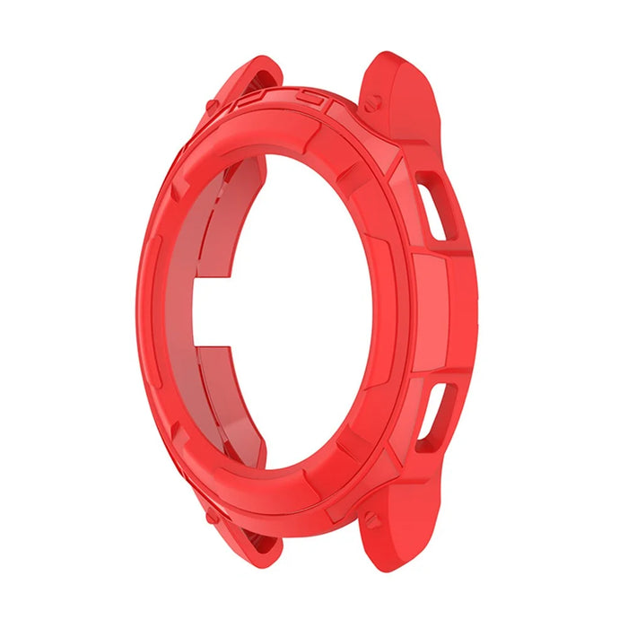Solid Color Watch Frame Case Protector with Rotatable Bezel Ring for Samsung Galaxy Watch4 Classic 42mm - Red - 1