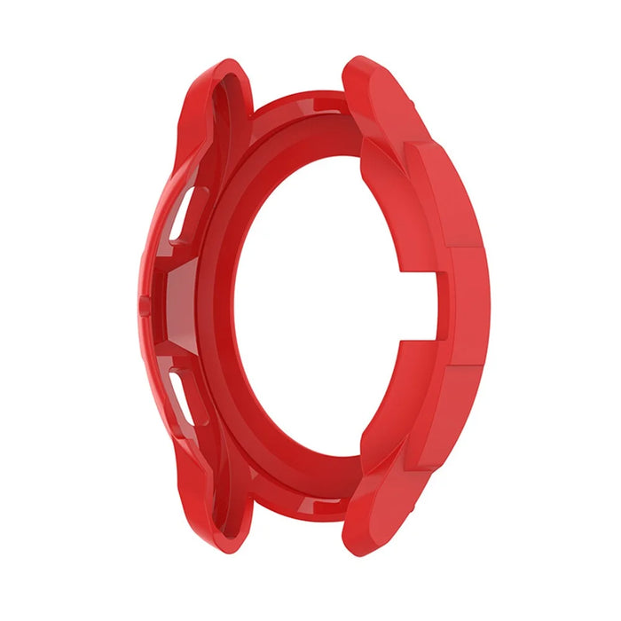 Solid Color Watch Frame Case Protector with Rotatable Bezel Ring for Samsung Galaxy Watch4 Classic 42mm - Red - 3