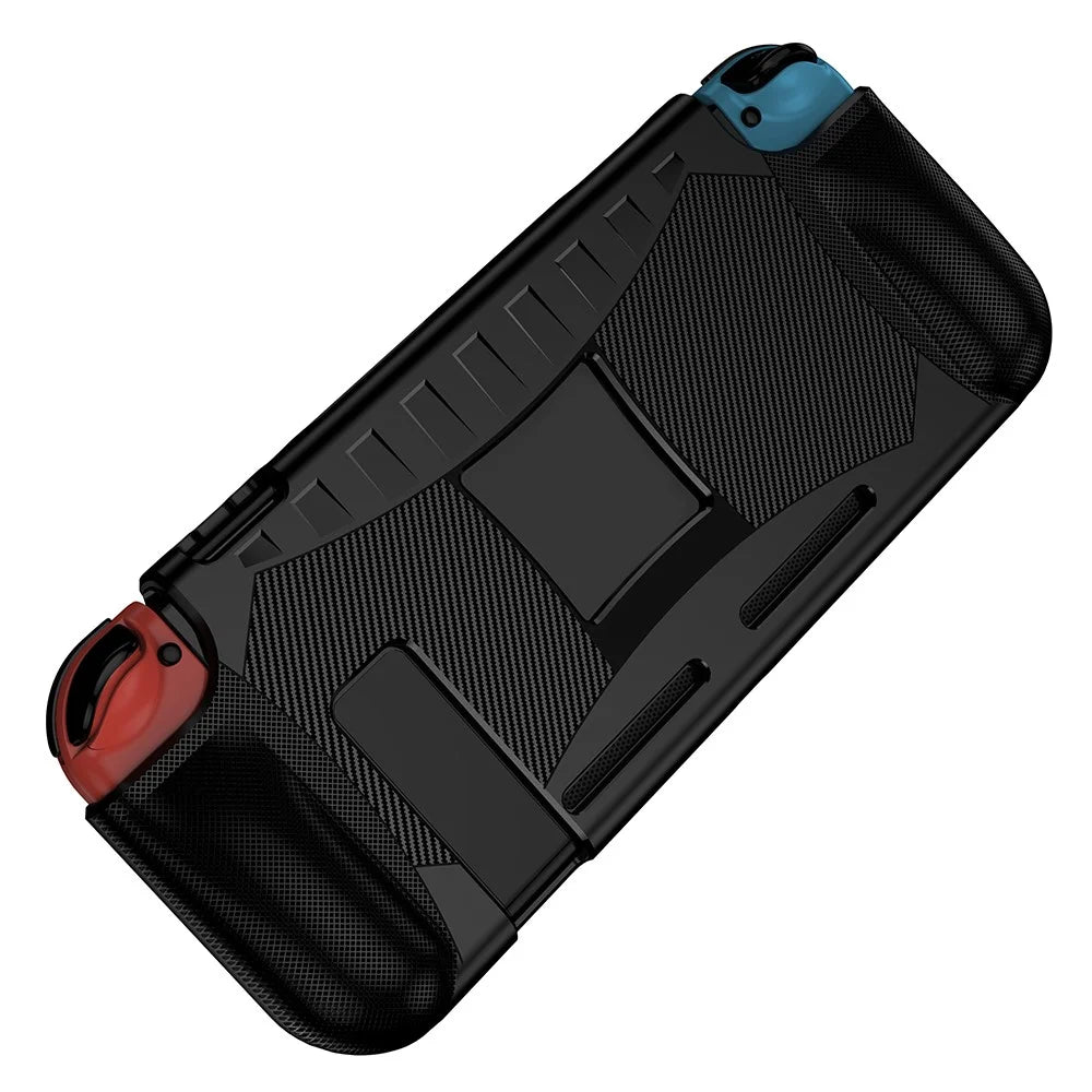 Shockproof TPU Protective Case Cover with Kickstand for Nintendo Switch - Black - 2