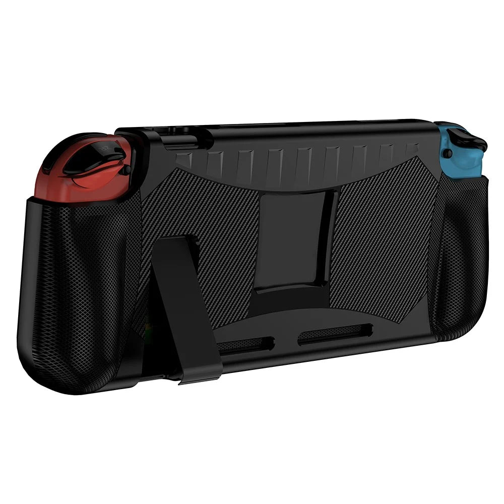 Shockproof TPU Protective Case Cover with Kickstand for Nintendo Switch - Black - 3