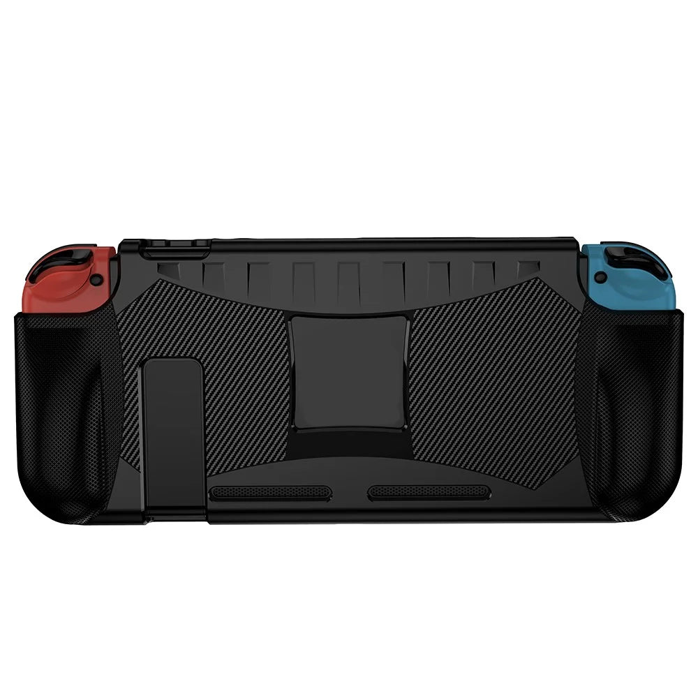 Shockproof TPU Protective Case Cover with Kickstand for Nintendo Switch - Black - 5