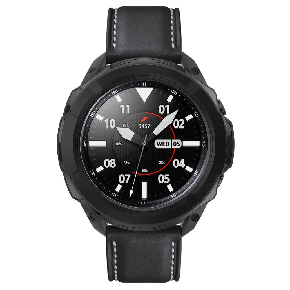 Soft TPU Armor Protective Watch Frame Case for Samsung Galaxy Watch3 45mm - Black - 2